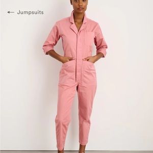 Alex Mill Botanical Dyed Standard Jumpsuit in Watermelon, size M